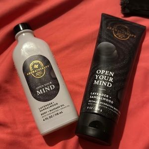 Brand New Bath and Body Works Open Your Mind Aromatherapy Body Cream & Body Oil